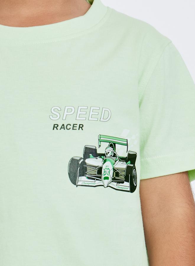 Styli Boys Green Race Car Graphic T-Shirt - Image 3